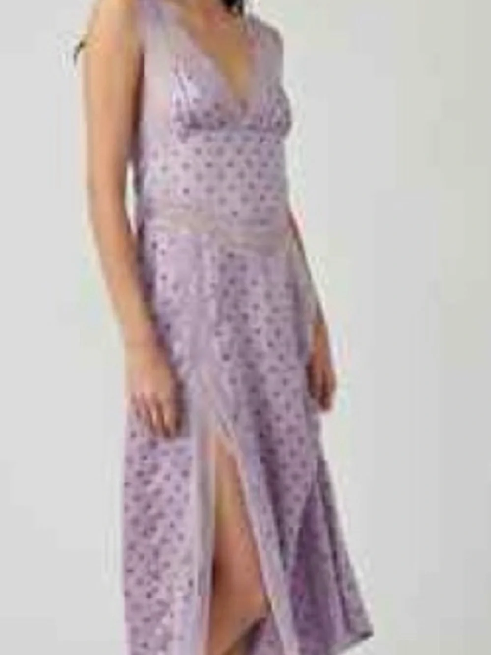 Anthropologie, Free People Lavender Polka Dot V-Neck Slip Dress. Brand new